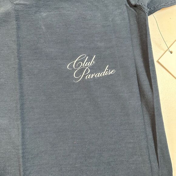 NWT Club Paradise Unisex Blue Resort Tee Raw Hems Classic Graphic Tee Shirt - XL - Picture 9 of 13